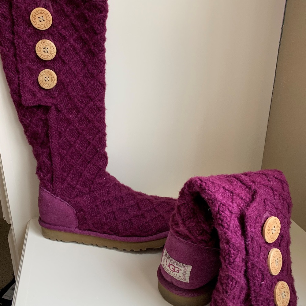 UGG Purple Sweater Boots Size 8